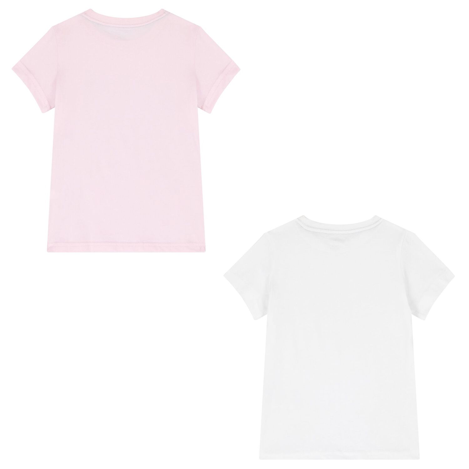 Girls Pink & White Cotton Logo T-Shirts ( 2-Pack ), 1, hi-res