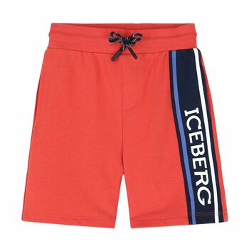 Boys Red Logo Shorts