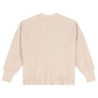 Girls Beige Logo Embellished Sweatshirt, 1, hi-res