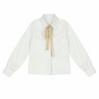 Girls White Cotton Blouse, 1, hi-res