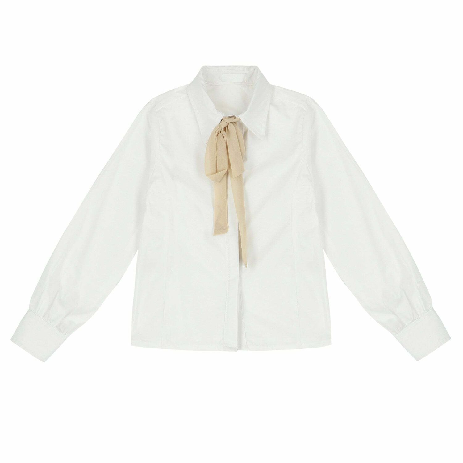 Girls White Cotton Blouse, 1, hi-res image number null