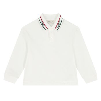 Younger Boys Ivory Logo Polo Shirt