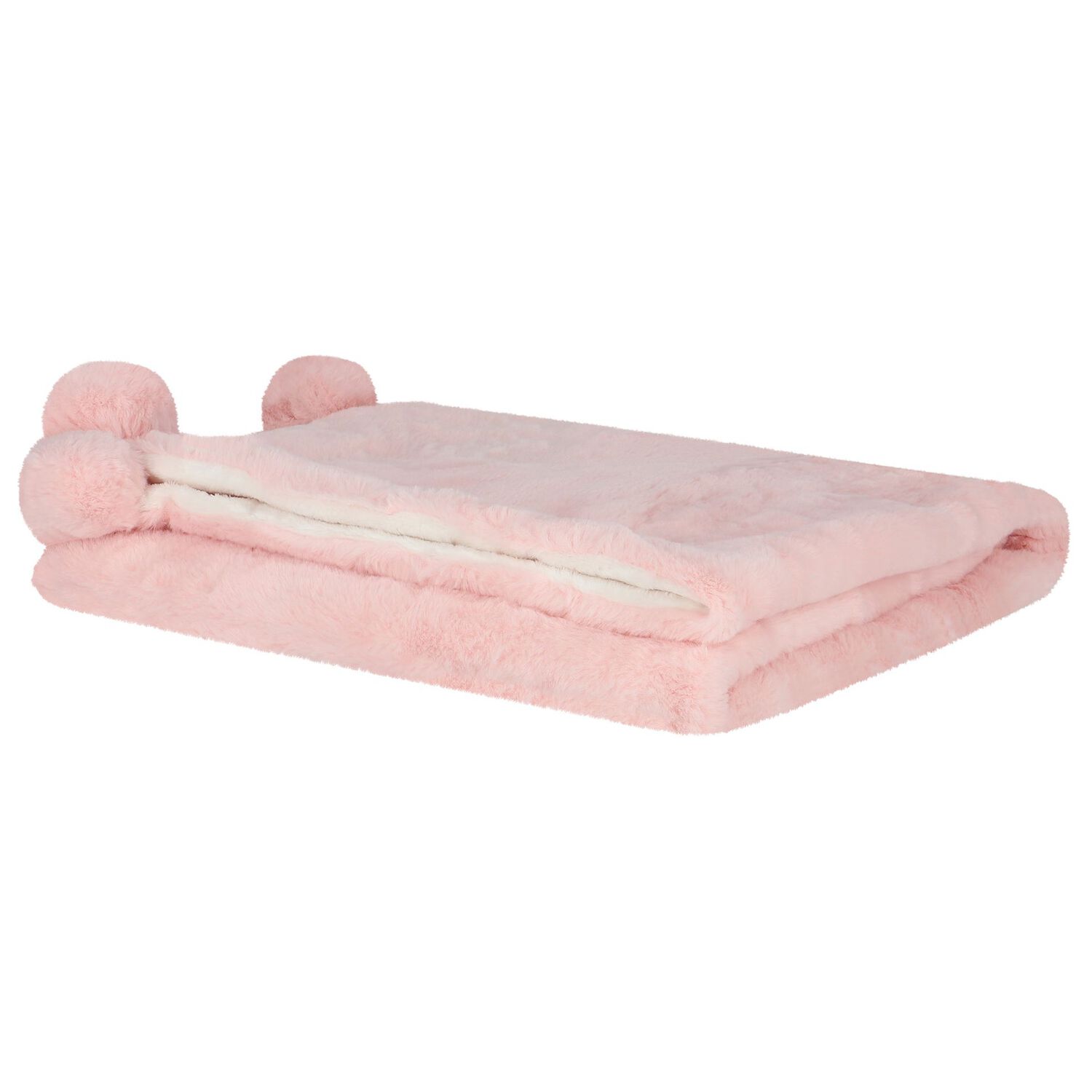 Pink & Ivory Faux Fur Baby Blanket, 2, hi-res