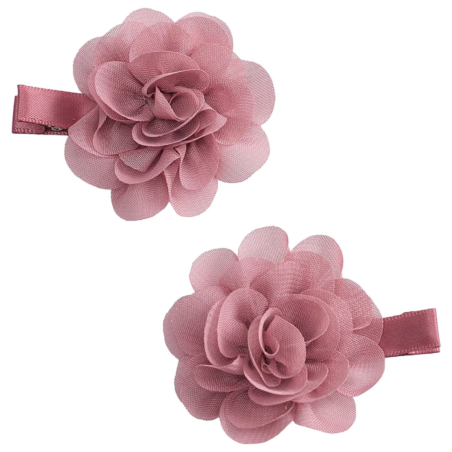 Girls Pink Flower Hairclips ( 2 Pack ), 2, hi-res