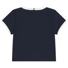 Girls Navy Blue Logo T-Shirt, 1, hi-res