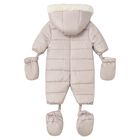 Beige Teddy Bear Baby Snowsuit, 3, hi-res
