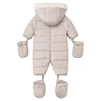 Beige Teddy Bear Baby Snowsuit