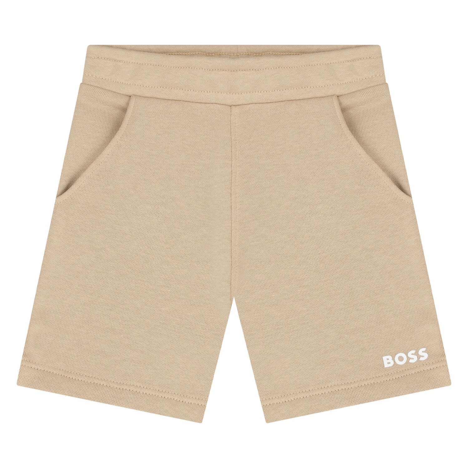 Younger Boys White & Beige Logo Shorts Set, 1, hi-res image number null