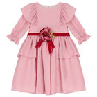 Girls Pink Flower Dress, 1, hi-res