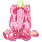 Girls Pink Teddy Bear Transparent Backpack, 1, hi-res