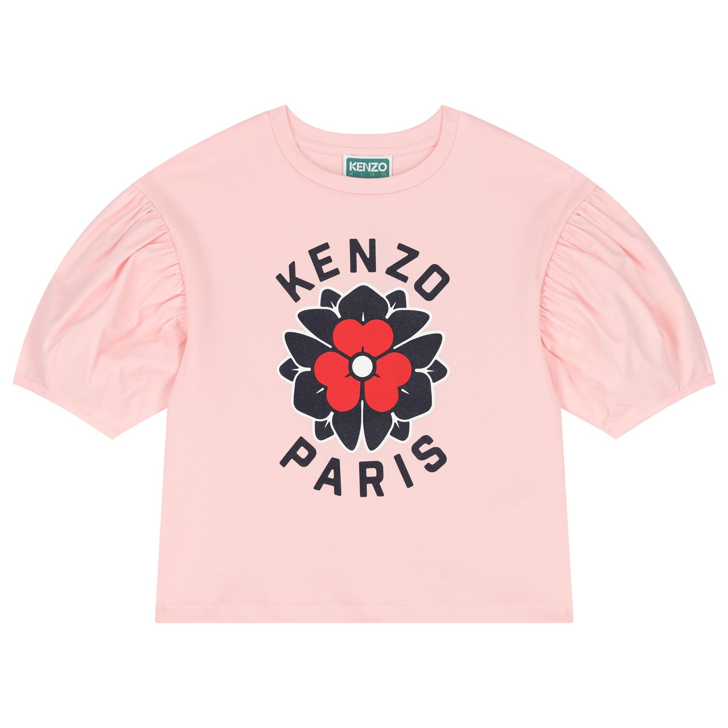 Girls Pink Logo Flower T-Shirt, 1, hi-res