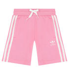 Girls White & Pink Logo Shorts Set, 3, hi-res