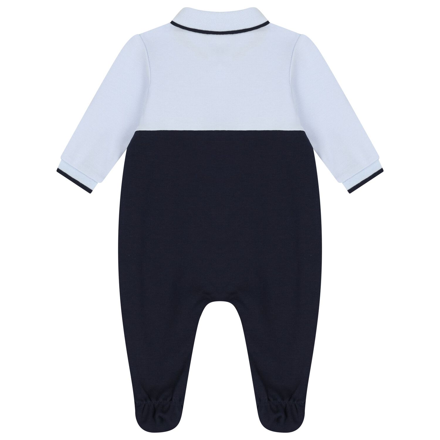 Baby Boys Blue & Navy Blue Logo Babygrow, 2, hi-res