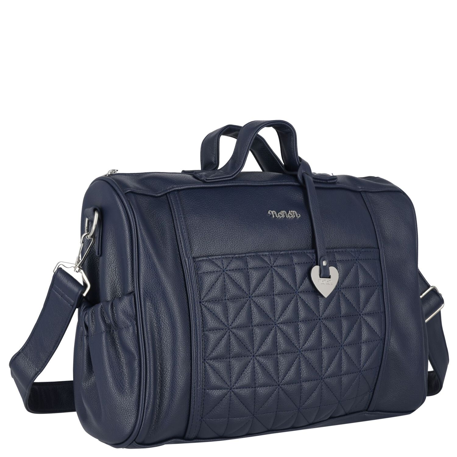 Navy Blue Quilted Baby Changing Bag, 1, hi-res
