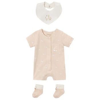 Baby Girls Swan Beige Romper Set