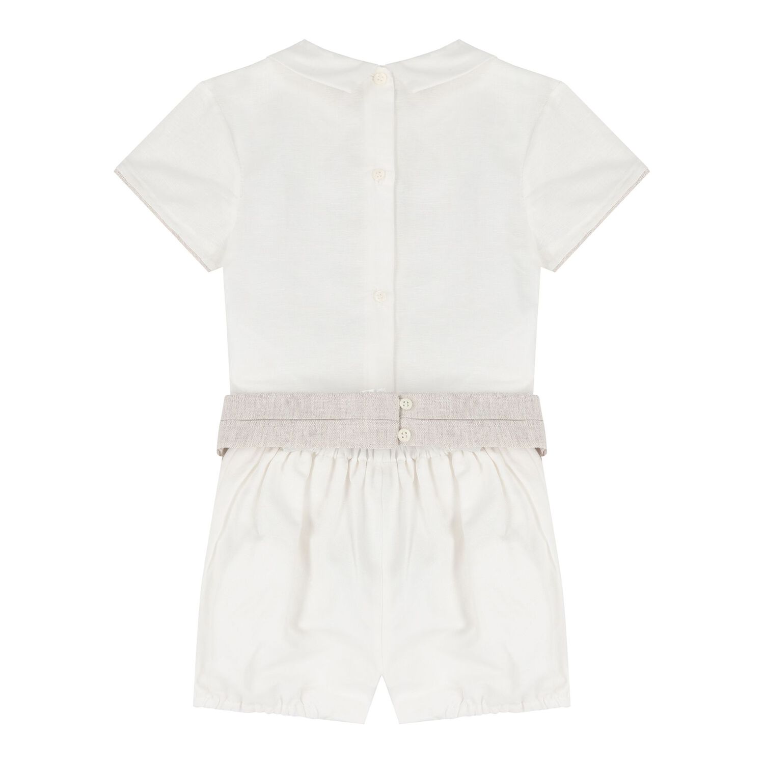 Baby Boys Ivory & Beige Shorts Set, 1, hi-res