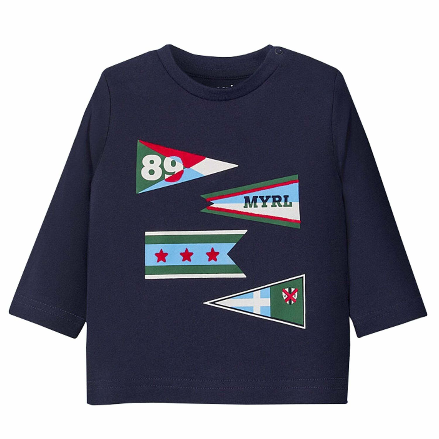 Younger Boys Navy Blue Top, 1, hi-res