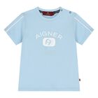 Younger Boys Blue Logo T-Shirt, 1, hi-res