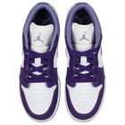 Girls Purple & White Air Jordan 1 Low Trainers, 7, hi-res