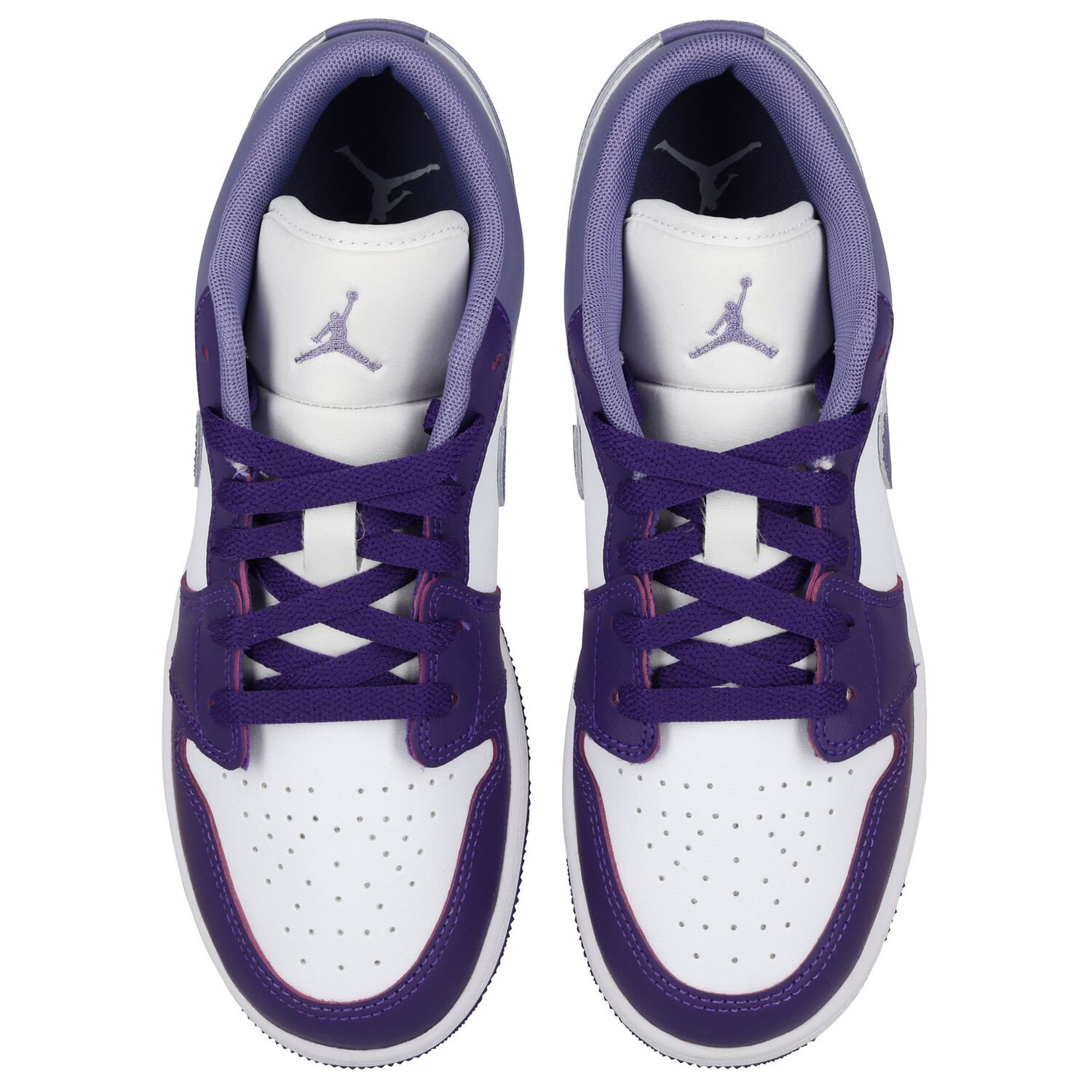 Girls Purple & White Air Jordan 1 Low Trainers, 7, hi-res