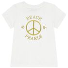 Girls White Logo T-Shirt, 1, hi-res