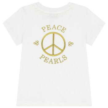 Girls White Logo T-Shirt