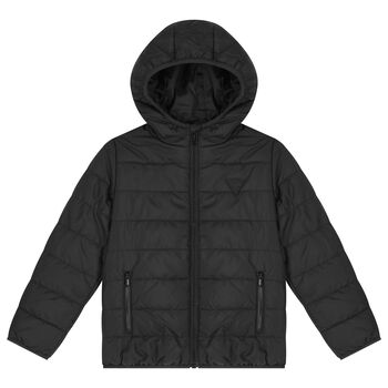 Boys Black Logo Padded Puffer Jacket