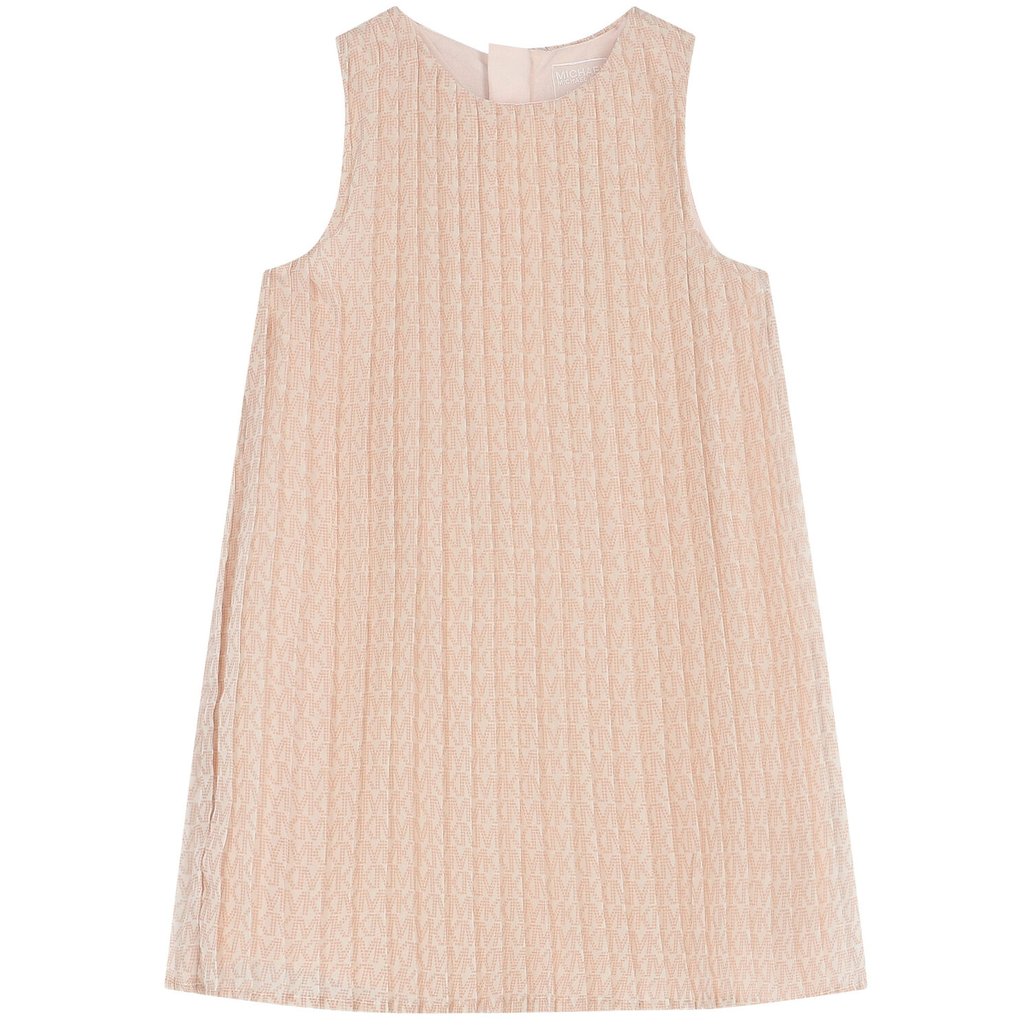 Younger Girls Pink Pleated Chiffon Dress, 1, hi-res