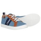 Girls Blue Denim Logo Trainers, 1, hi-res