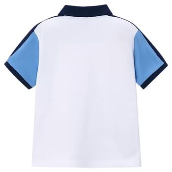 Boys White Logo Polo Shirt