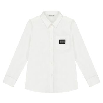 Boys White Logo Shirt