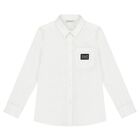 Boys White Logo Shirt, 1, hi-res