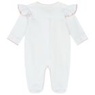 Baby Girls White Swan Babygrow, 1, hi-res