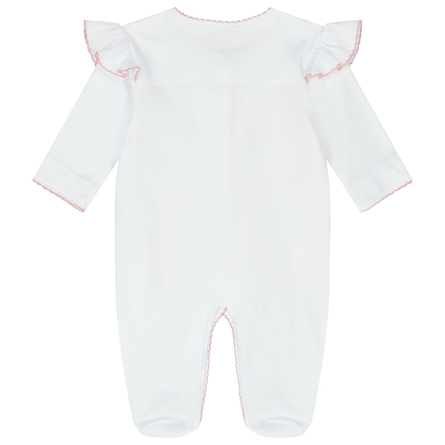 Baby Girls White Swan Babygrow, 1, hi-res