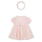Baby Girls Pink Butterfly Tulle Bodysuit Dress Set, 1, hi-res