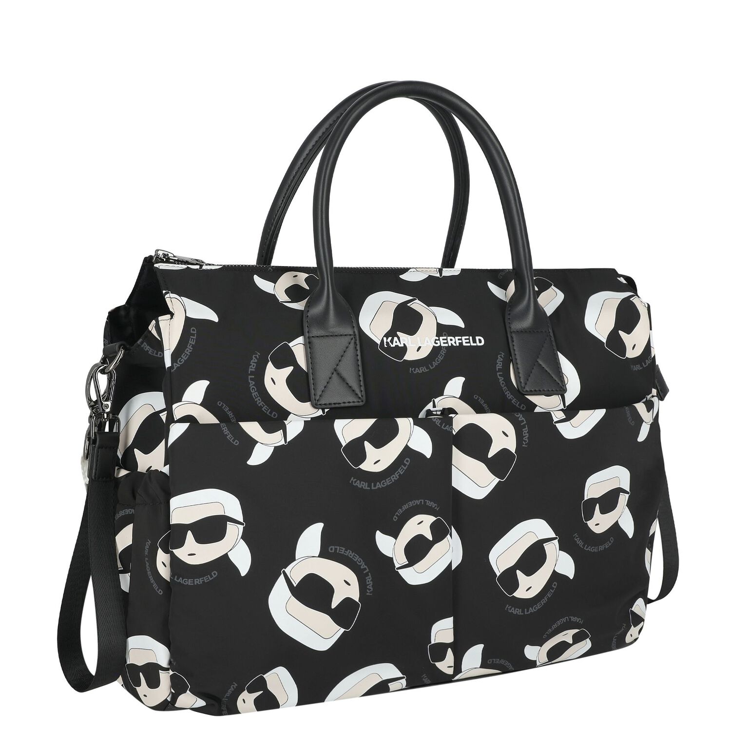 Black & White Logo Baby Changing Bag, 1, hi-res