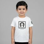Younger Boys White Logo T-Shirt, 1, hi-res
