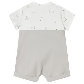 White & Grey Baby Romper