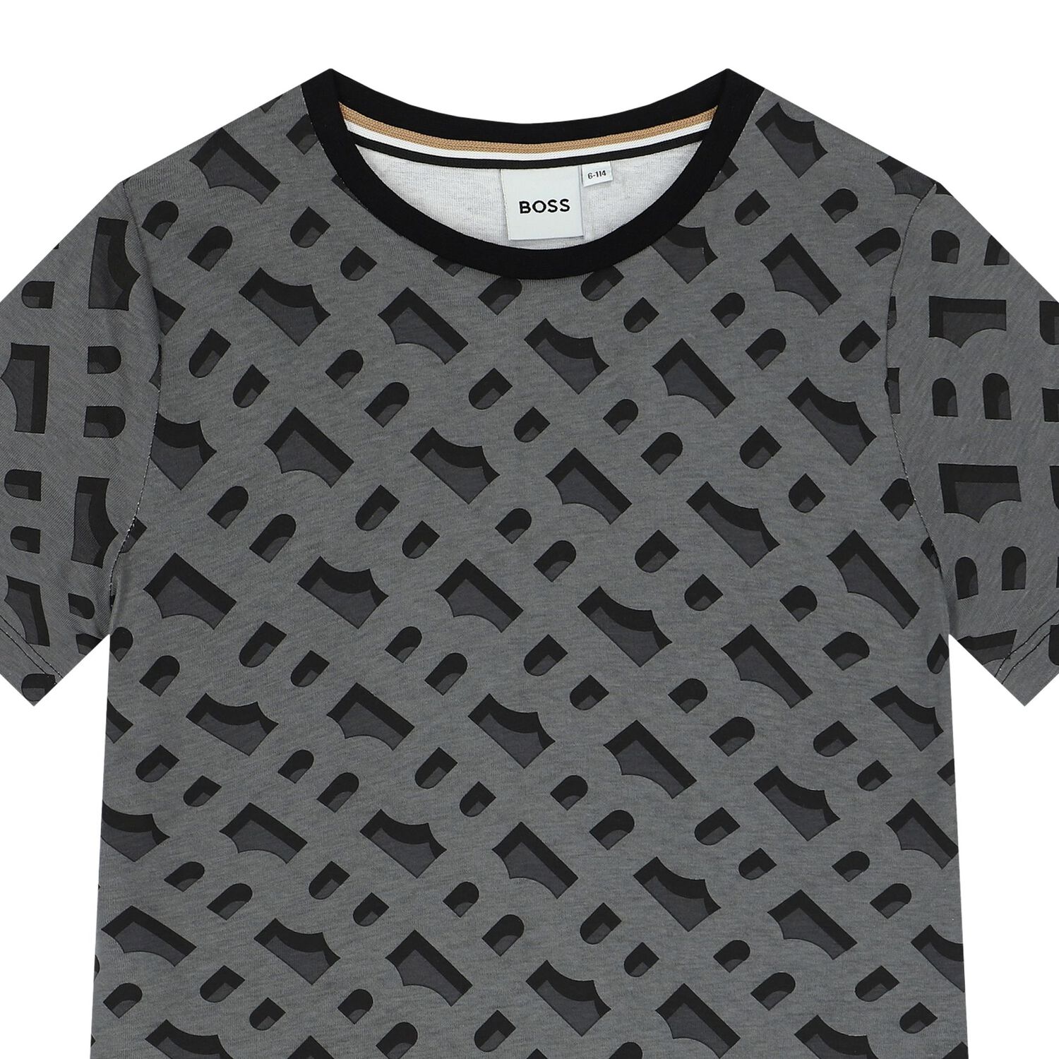 Boys Black Logo T-Shirt, 1, hi-res