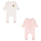 Baby Girls Pink Tiger Babygrows ( 2 Pack ) , 1, hi-res