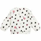 Younger Girls White Printed Sweatshirt, 1, hi-res