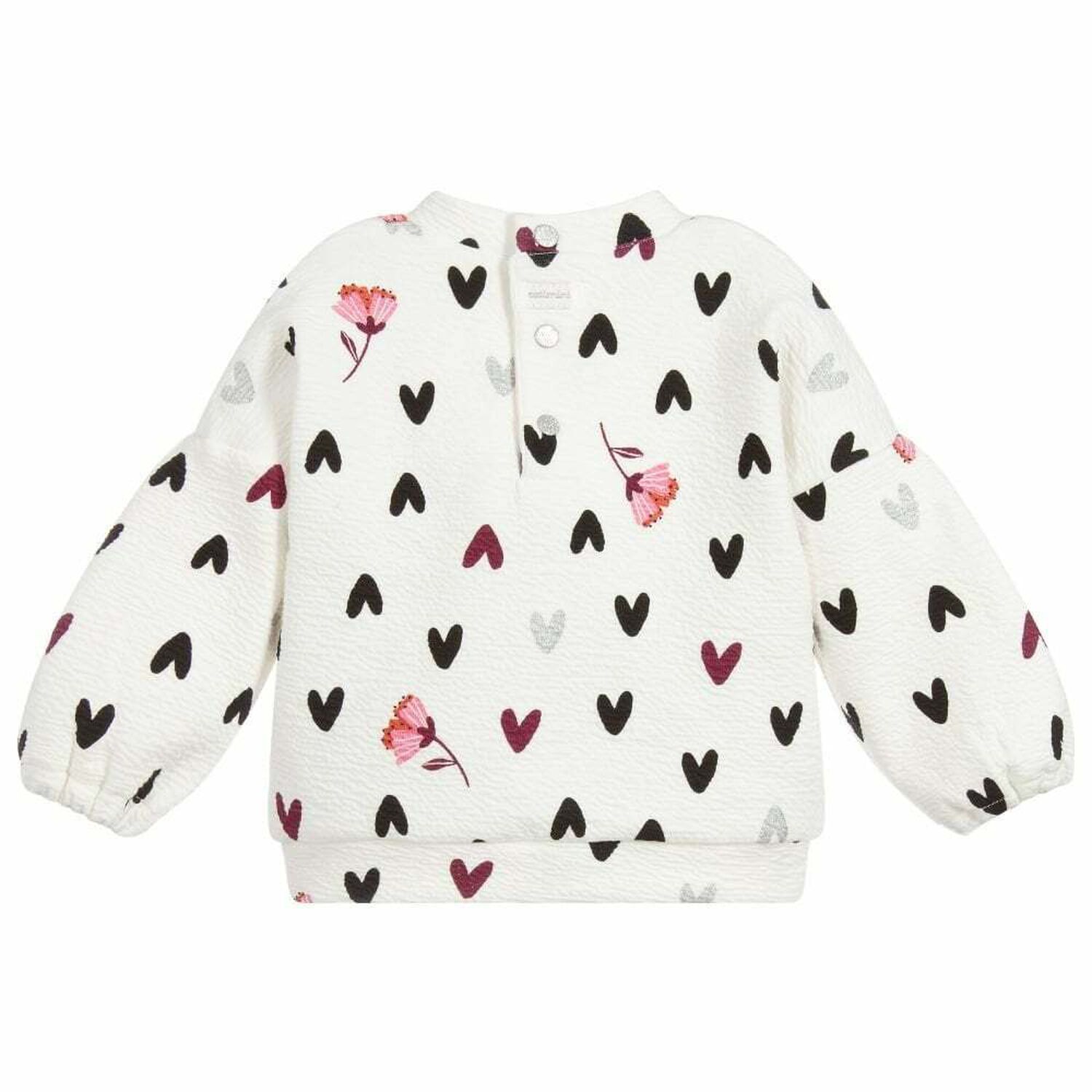 Younger Girls White Printed Sweatshirt, 1, hi-res