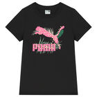 Girls Black Logo T-Shirt, 1, hi-res