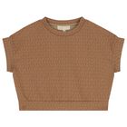 Girls Brown Logo T-Shirt, 1, hi-res