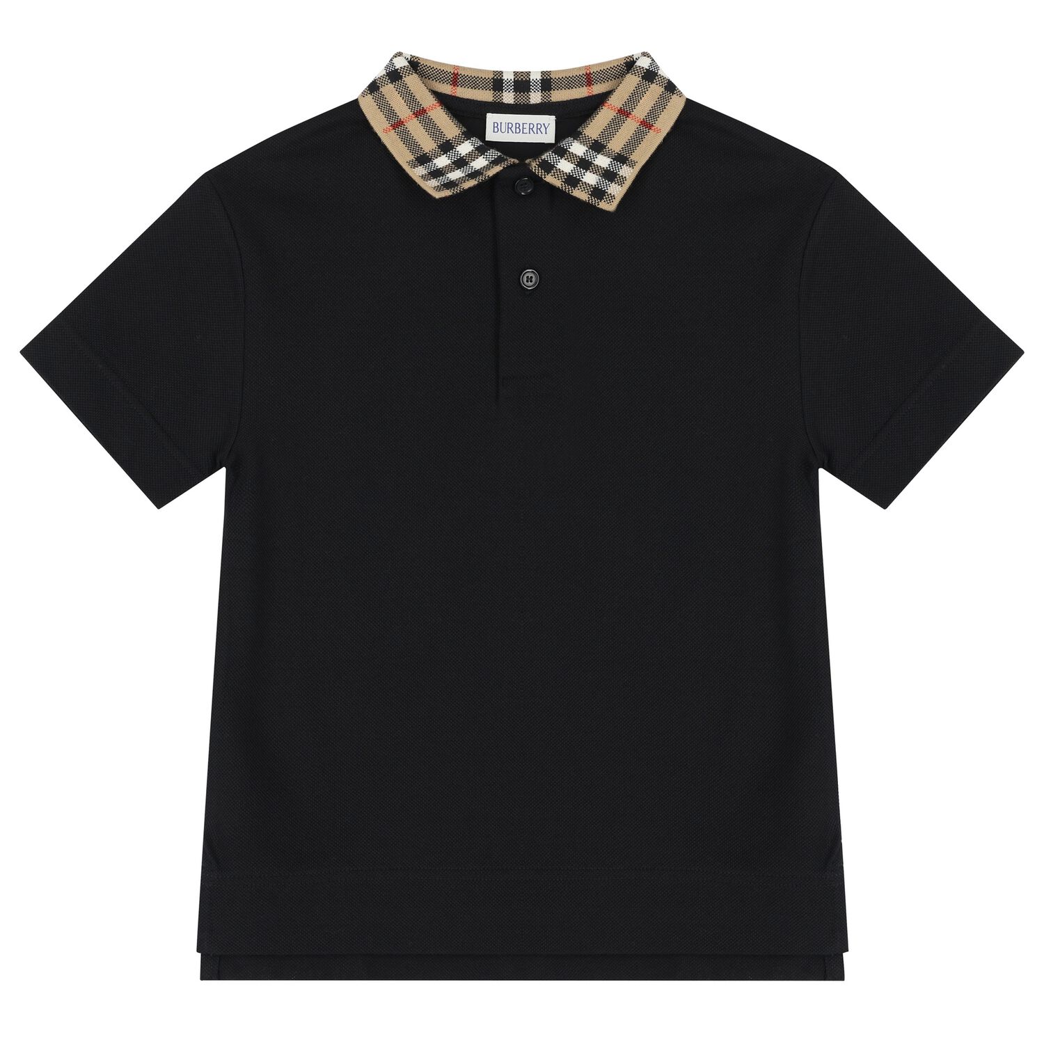 Boys Black Logo Polo Shirt, 1, hi-res