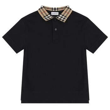 Boys Black Logo Polo Shirt