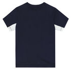 Younger Boys Navy Logo T-Shirt, 2, hi-res