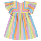 Girls Multi-Colored Striped Dress, 1, hi-res