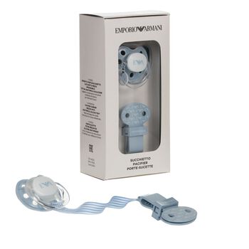 Baby Boys Blue Dummy & Clip Set
