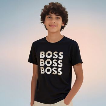 Boys Black Logo T-Shirt